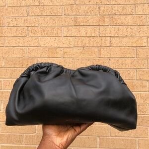 Mansur Gavriel Oversized Cloud Black Soft Lambskin Leather Clutch Bag